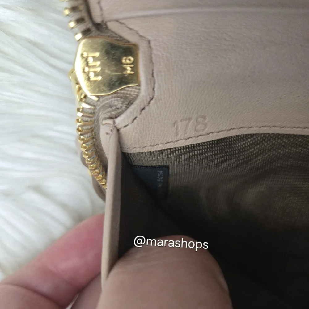 Miu Miu Matelassé Leather Zip Around Key Case